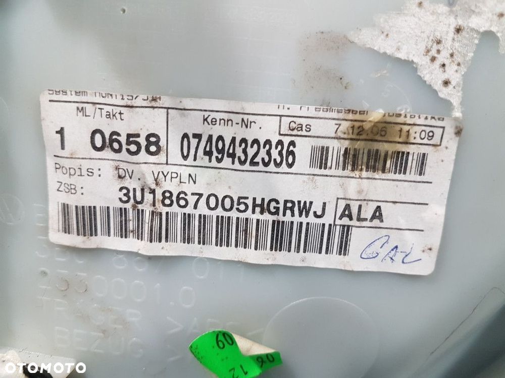 SKODA SUPERB TAPICERKA DRZWI PRZÓD LEWE - 5