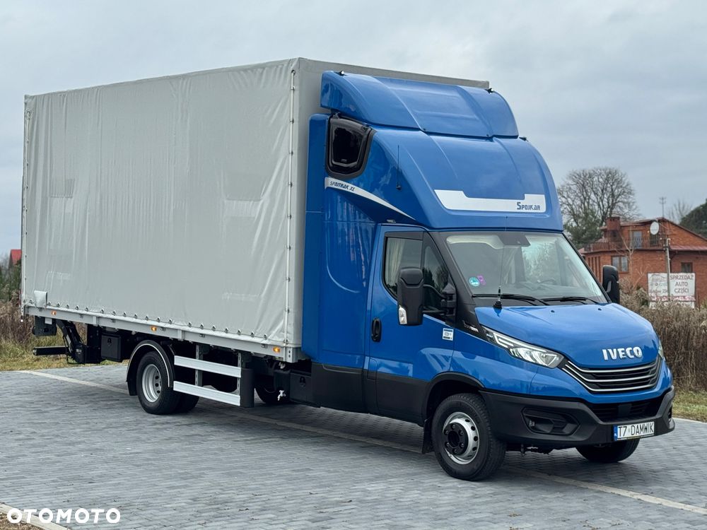 Iveco Daily 2023r Hi-Matic‼️70C21H‼️Winda Bar 1000KG // Plandeka 15 Palet Firanka‼️Spanie z tyłu Spojtrak XL Poduszki Pneumatyczne Wysokość rampowa Full LED Tempomat Salon Polska DMC7200KG Faktura Vat 23% TwinCab - 4