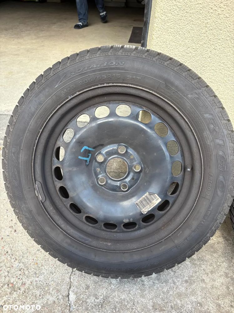 AUDI Koła 16 Zimowe Felgi Opony Kołpaki R16 205/55 6,5J ET33 Komplet felgi stalowe i opony zimowe - 7