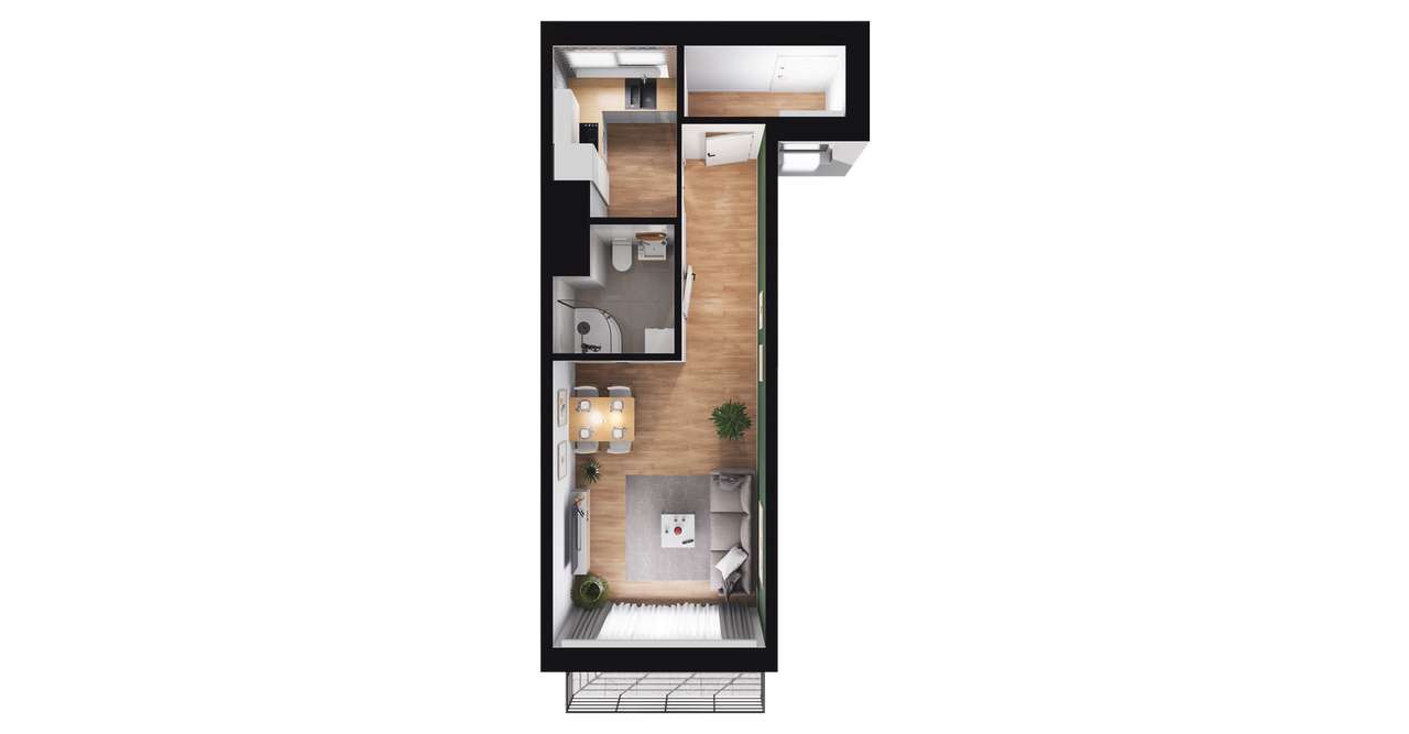 1-pokojowe mieszkanie 28m2 + balkon Bez Prowizji - Pełny obrazek: 3/21