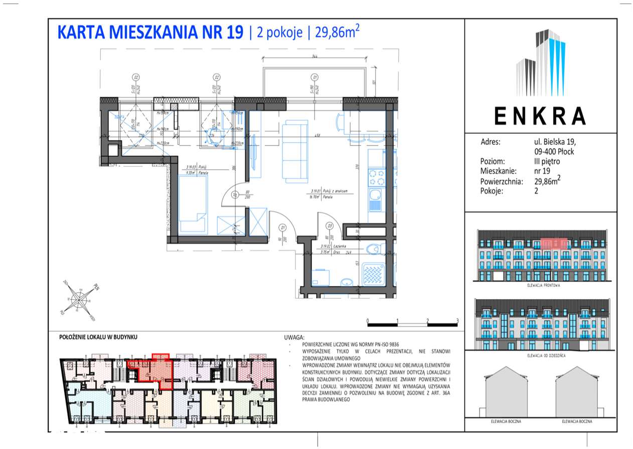 Mieszkanie, 29,86 m², Płock