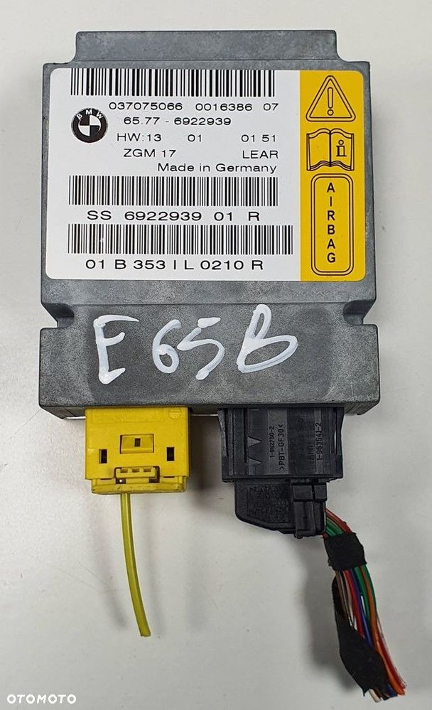 MODUŁ STEROWNIK SENSOR AIRBAG BMW 7 E65 6922939 - 1