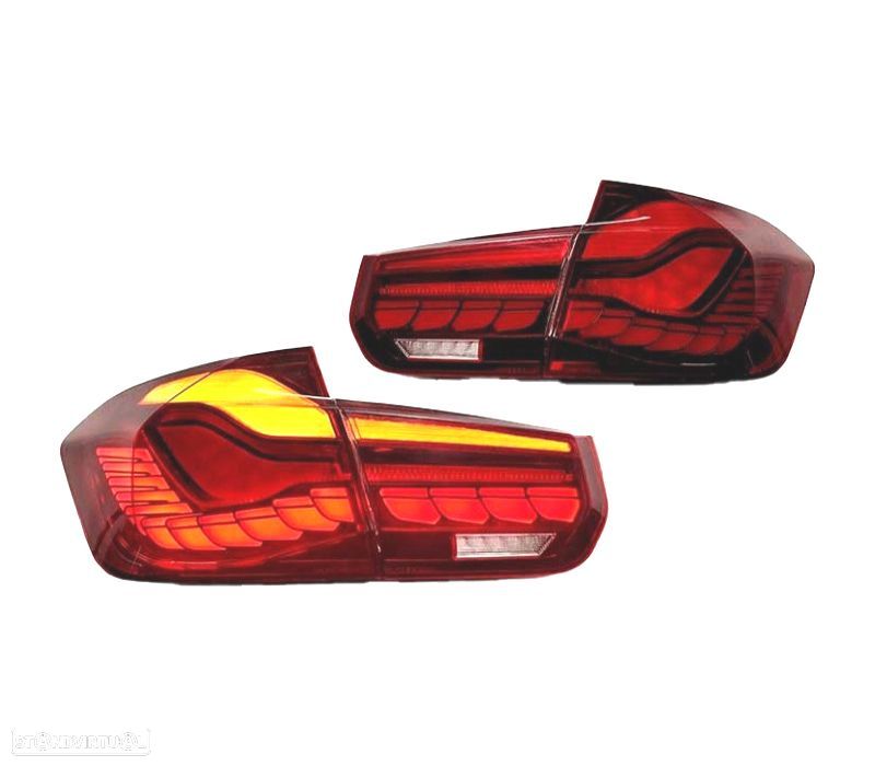 FAROLINS BMW F30 FULL LED LIGHT BAR OLED VERMELHO - 1