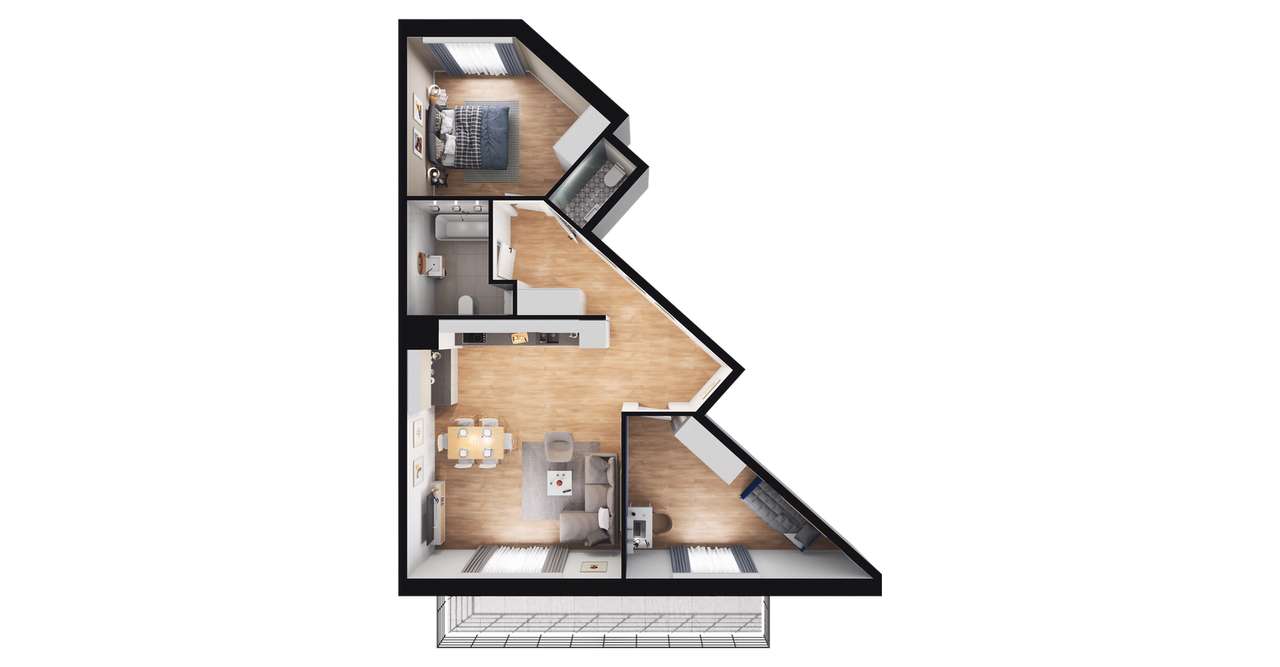 3-pokojowe mieszkanie 72m2 + balkon Bezpośrednio - Pełny obrazek: 2/23