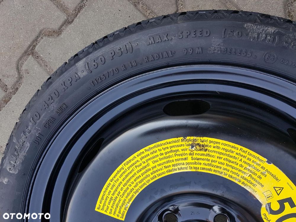 SEAT LEON III 3 5F 12-20r VW GOLF 7 A3 8V KOŁO DOJAZDOWE 18 5X112 - 4