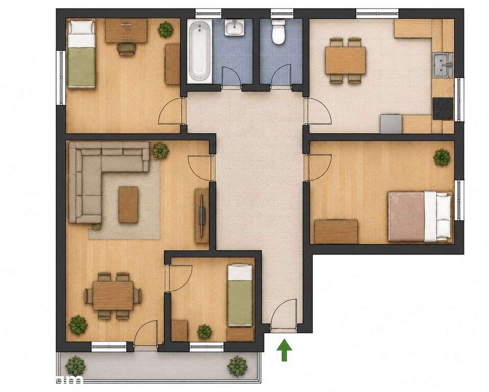 4 pokoje /Centrum Łomży /Garaż + Ogródek /65,3m2
