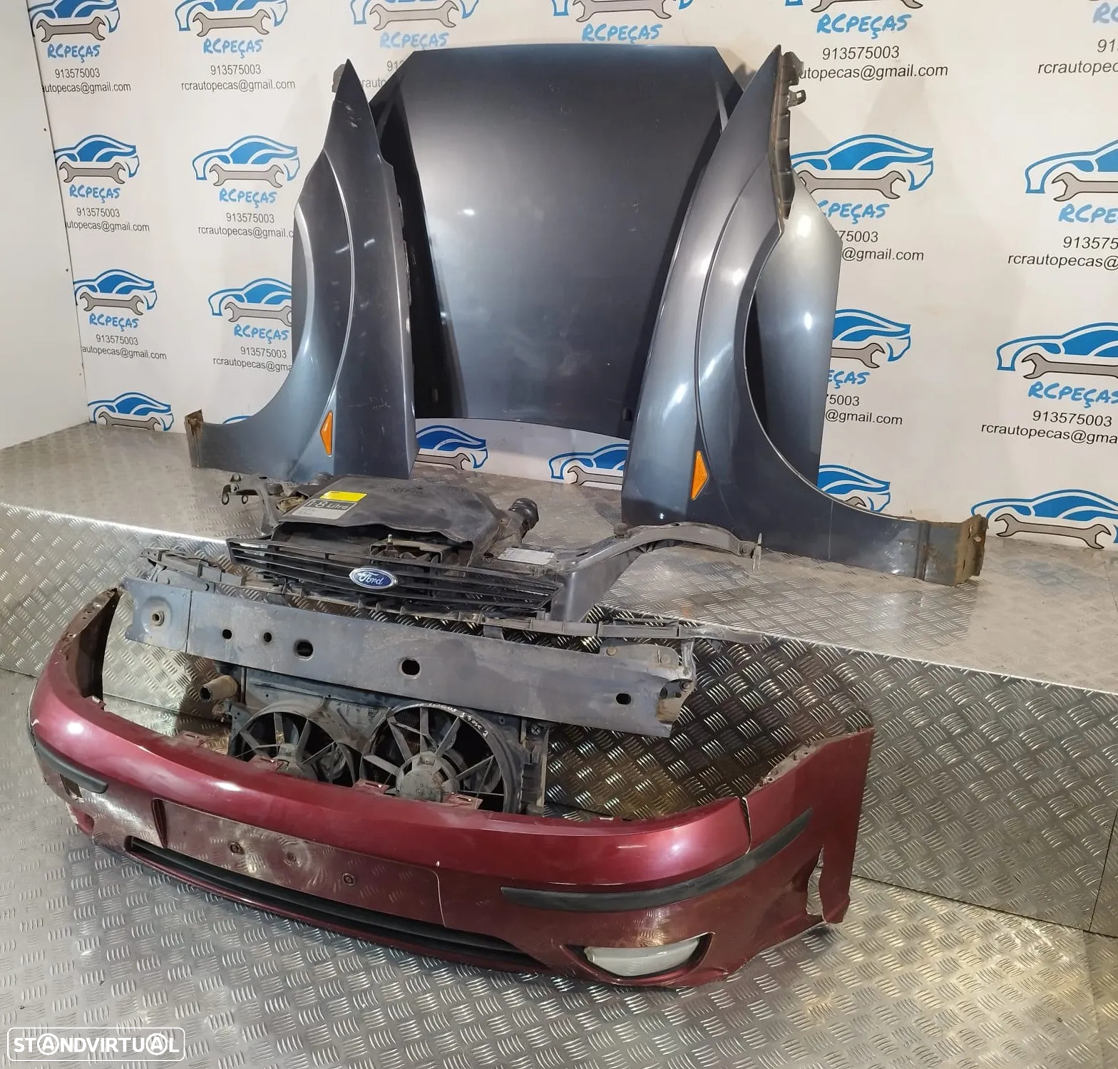 FRENTE COMPLETA FORD FOCUS I 1 MK1 FASE II 2 CAPOT PARACHOQUES GUARDA-LAMAS OTICAS RADIADOR VENTILADOR FRENTE FIBRA REFORÇO - 2