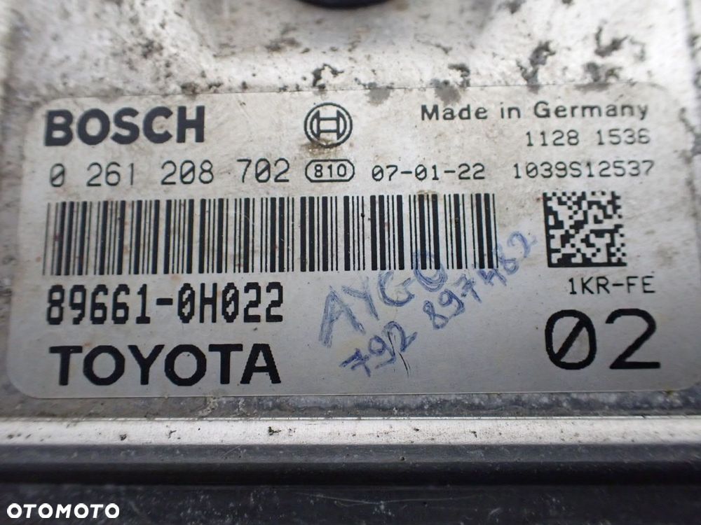 KOMPUTER SILNIKA TOYOTA AYGO I 1.0 89661-0H022 - 2