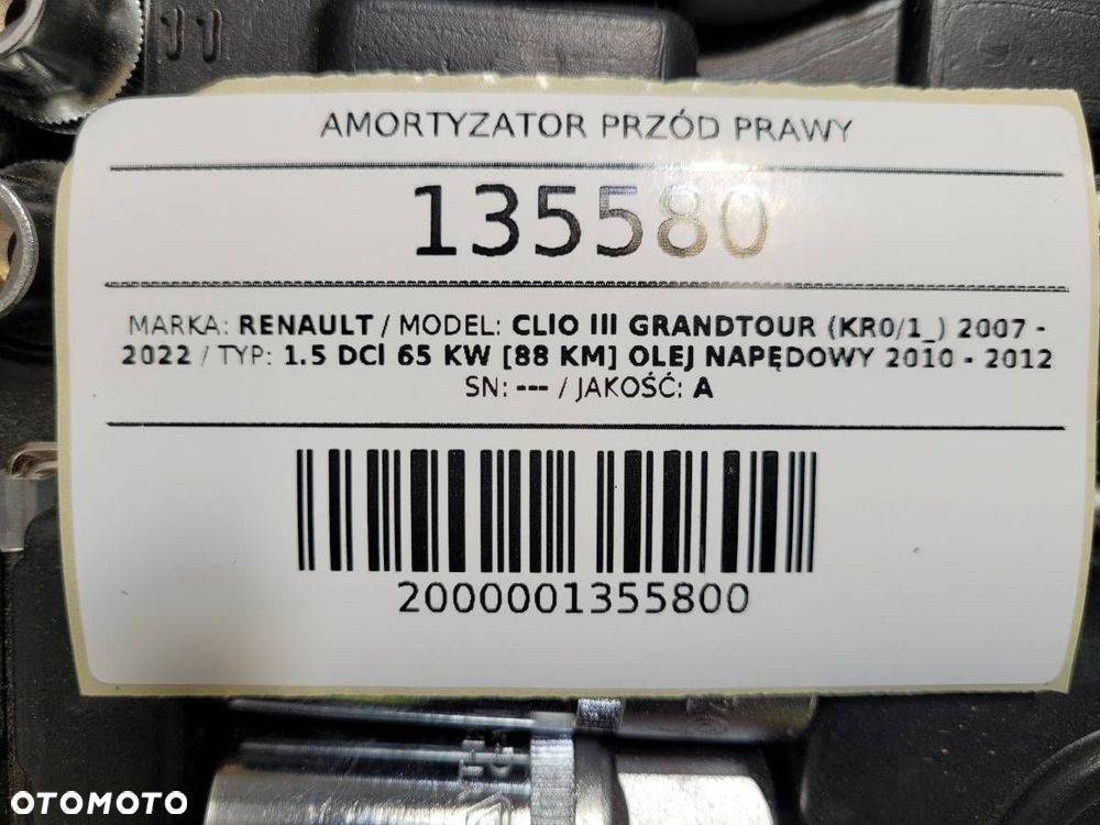AMORTYZATOR MCPHERSON PRZÓD PRAWY RENAULT CLIO III KOMBI 1.5 DCI - 9
