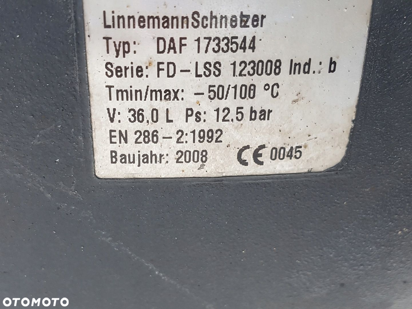 ZBIORNIK BUTLA POWIETRZA 36L. DAF XF 105 , 75 85 CF EURO 5 1733544 - 2