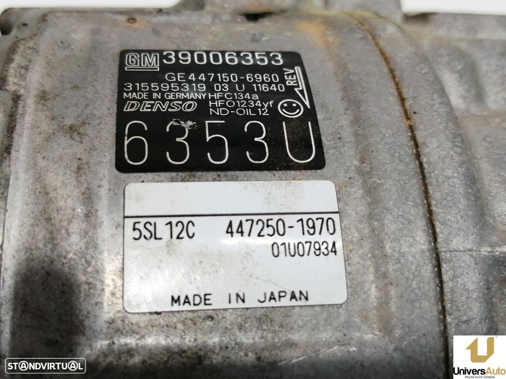 COMPRESSOR AR CONDICIONADO OPEL CORSA E 2017 -39006353 - 3