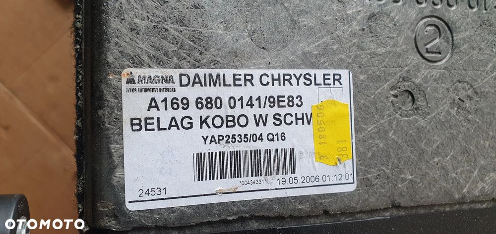 Podłoga dywan bagażnika Mercedes A-Klasa W169 A1696800141 - 7