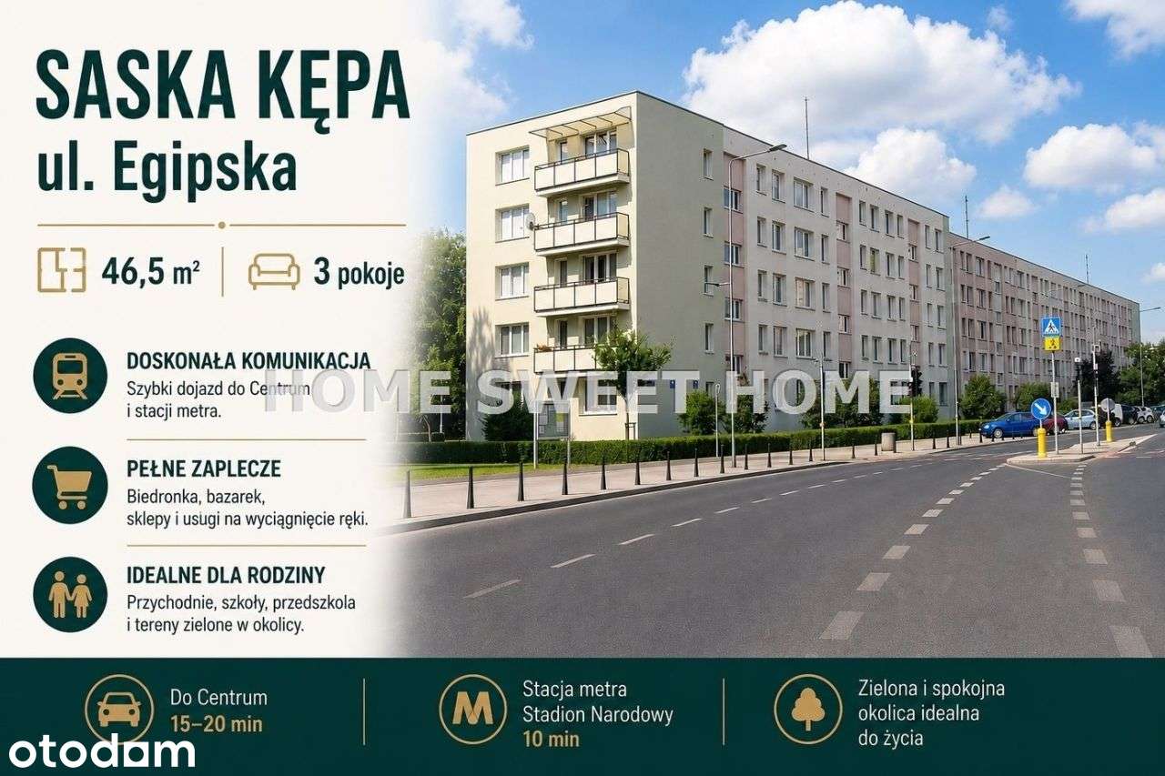 Saska Kępa I 3 Pok, 46,5M2 I Mega Lokalizacja