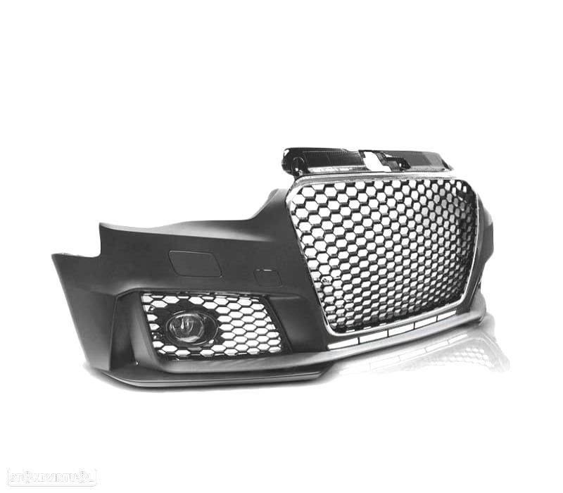 PÁRA-CHOQUES FRONTAL AUDI A3 8V 12-16 LOOK RS3 CROMADO PRETO - 2