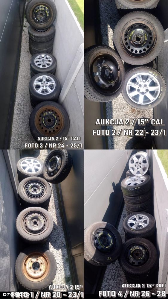 15 CALI  KOŁO / FELGA / OPONA RÓŻNE MARKI STALOWE / ALUMINIOWE / ZIMOWE / LETNIE / WIELOSEZONOWE - 1