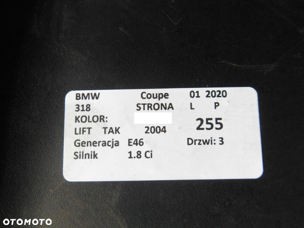 POKRYWA MASKA SILNIKA BMW 318 E46 FL - 5