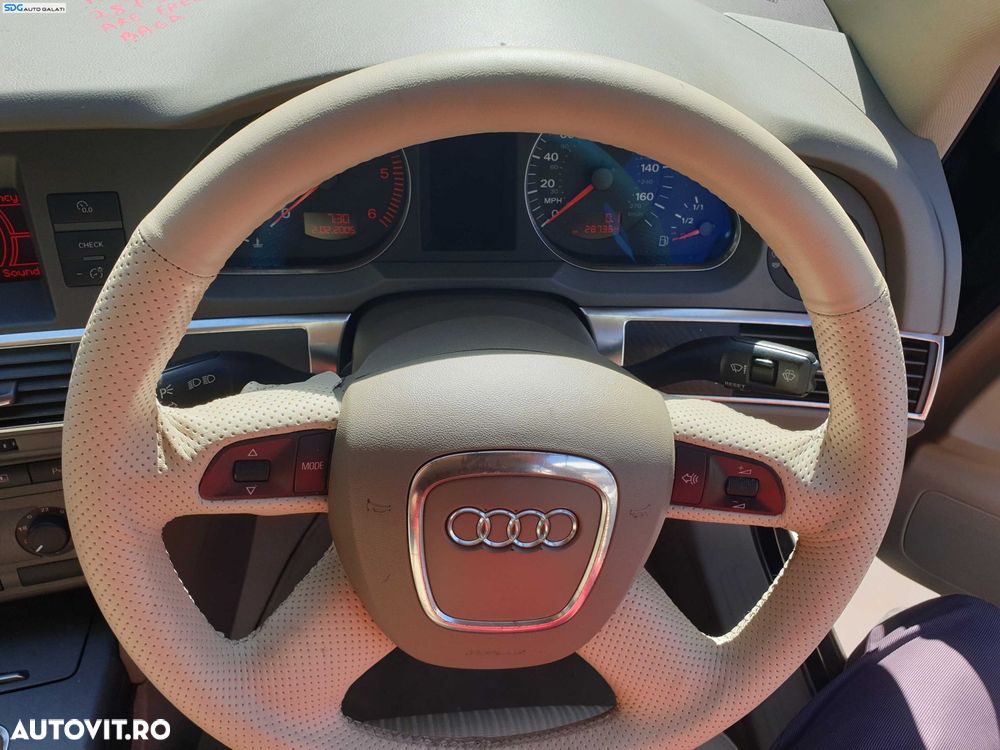 Volan Piele 4 Spite cu Comenzi FARA Airbag Retapitat cu Husa Audi A6 C6 NFL Non Facelift 2004 - 2008 [K6897] - 6