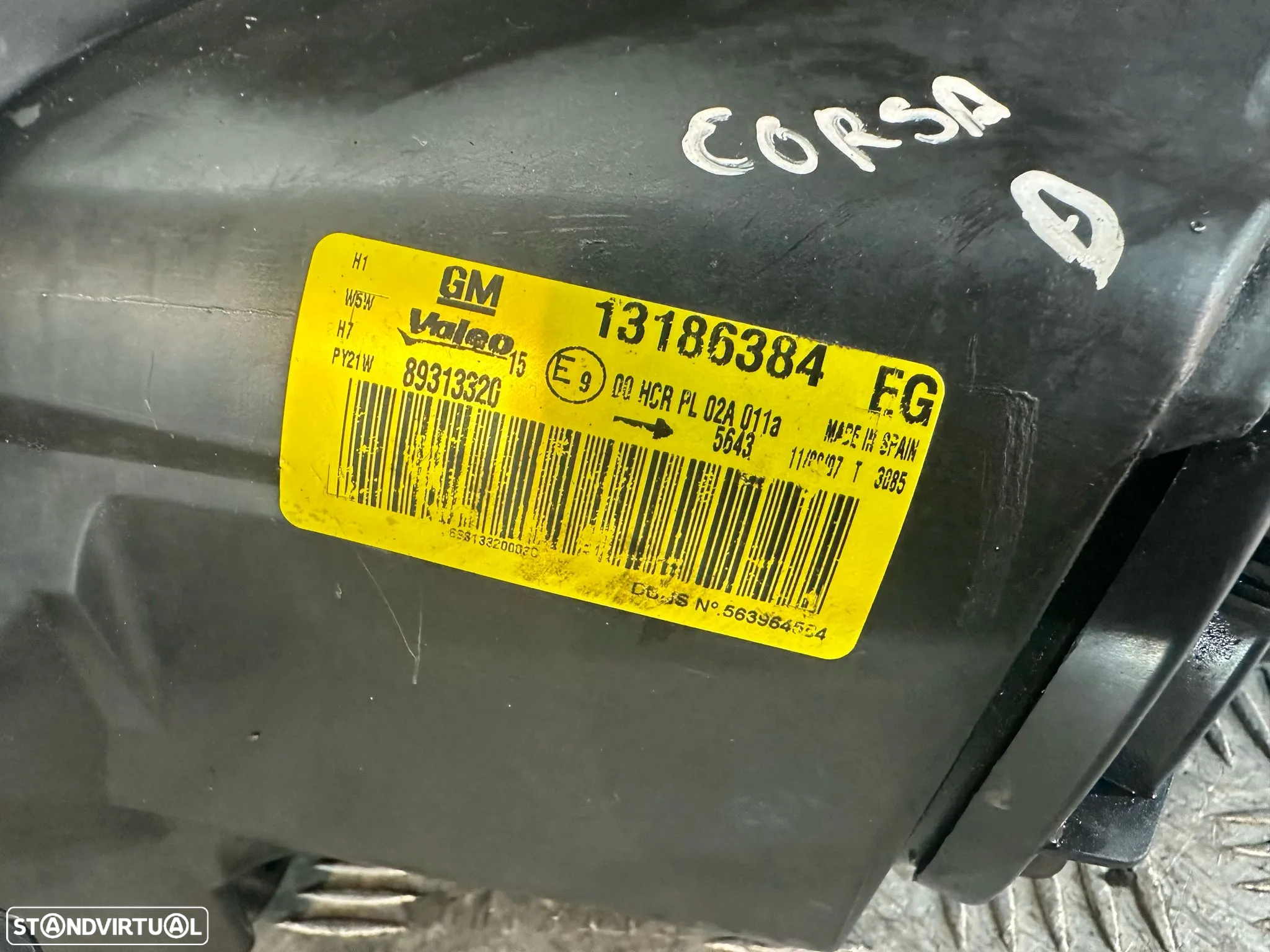 .Otica Farol Direita Original Halogénio 13186384 Valeo GM Opel Corsa D 2006 - 2010 - 8