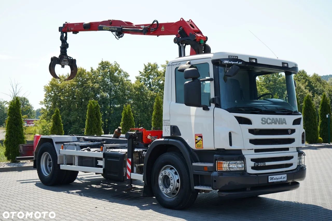 Scania P 280 / 4X2 / SIŁOWNIK DO WYWROTU /  + HDS PALFINGER C70Z73 / UDŹWIG 1 700 KG / MAX WYSÓW 7 M / STEROWANIE RADIOWE / EURO 6 - 1