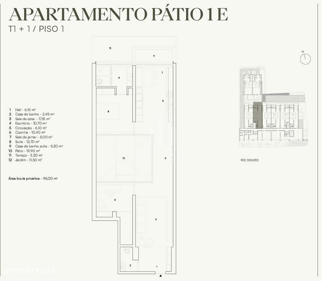 Apartamento T1+1 com terraço em empreendimento de luxo no Campo Alegre - Grande imagem: 2/24