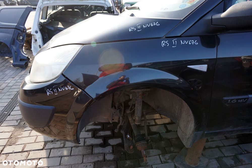 MASKA ZDERZAK BŁOTNIKI LAMPY SCENIC II PH1 NV676  RENAULT 2004-2006 CZARNY PRZÓD KOMPLETNY - 5