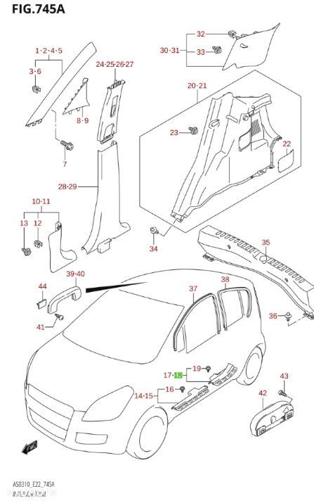 SUZUKI SPLASH - NAKŁADKA PROGU LEWY TYŁ - 3