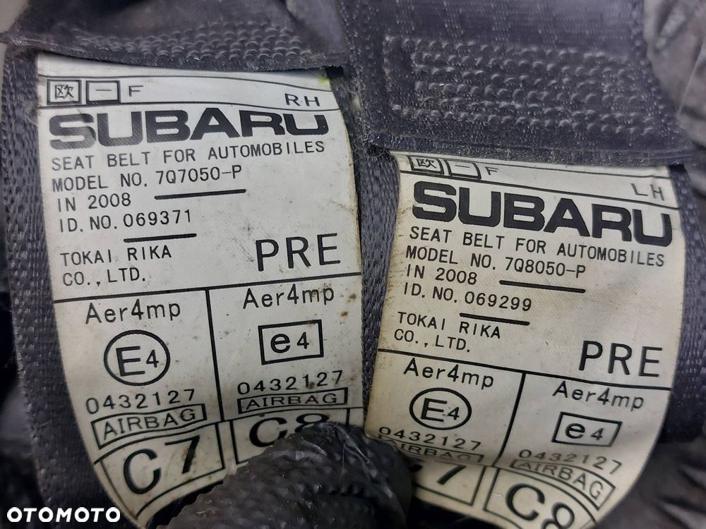 ZESTAW AIRBAG KOKPIT DESKA MODUŁ PODUSZKI PASY TAŚMA SUBARU LEGACY IV - 7