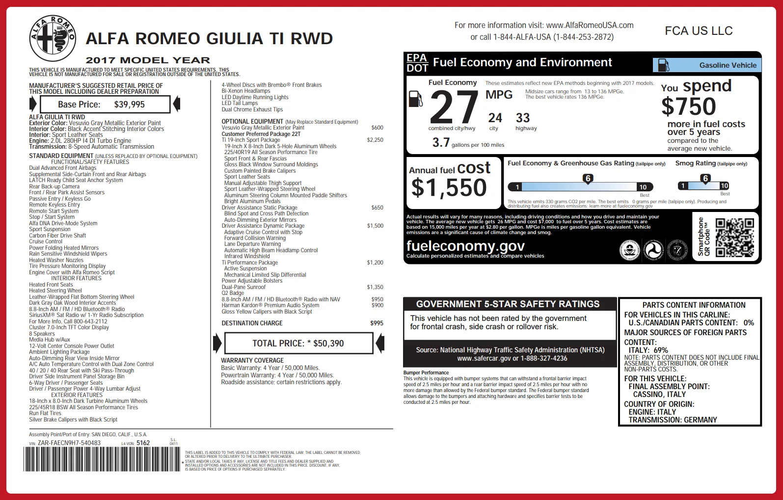 Alfa Romeo Giulia 2.0 Turbo 16V AT8 Veloce Ti - 8