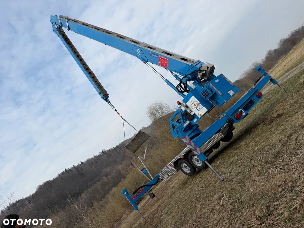 KLAAS K21/31TSR Dźwig Dekarski żuraw zwyżka podnośnik 31m. udźwig 1800kg max. Silnik Yanmar 3cyl. Kosz pojemnik. Dźwig Sterowany całkowicie zdalnie z pilota. Do 3,5 tony Transportowanie samochodem osobowym! Podwieszana oś Hydr. Własny Napęd Hydr. na 2 koła w terenie. Maszyna jak Nowa 2 tyś mtg. 2015r. Po serwisach Dekra. Sprowadzona z Norwegii. Nie różni się od nowej z salonu. Pełna Hydraulika w maszynie. Najbogatsza wersja. OKAZJA  230volt. Zero zużycia! - 5