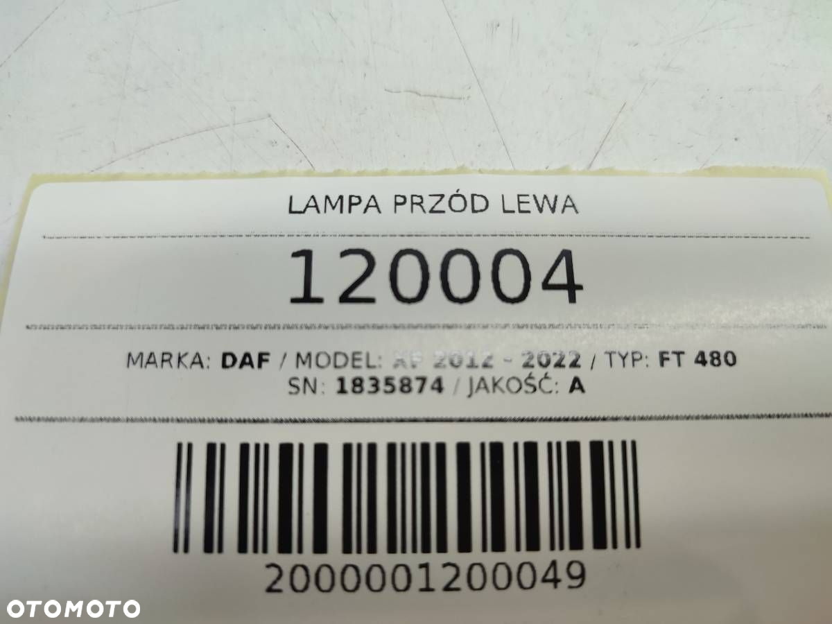 LAMPA PRZÓD LEWA REFLEKTOR LED DAF XF 106 2021 EURO 6 EUROPA 1835874 - 9
