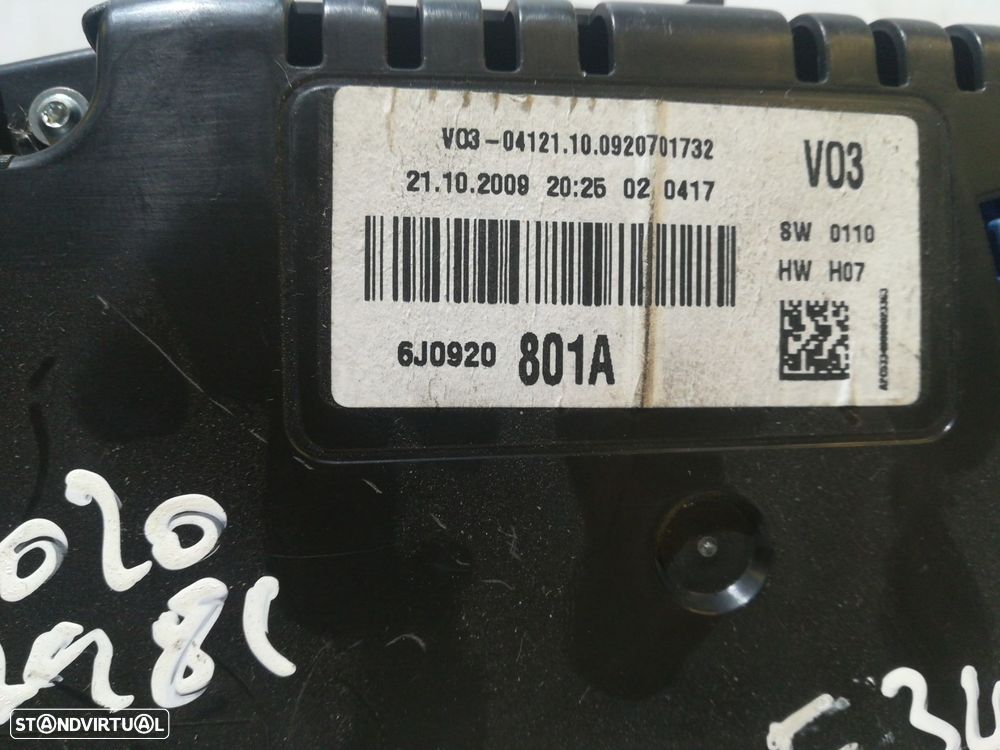 Quadrante / painel de instrumentos SEAT Ibiza IV (6J5, 6P1) - 3