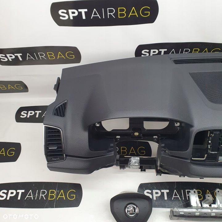 SKODA KAROQ SCOUT DESKA ROZDZIELCZA KONSOLA KOKPIT PULPIT PODUSZKI AIRBAG AIR BAG PASY KIT SET - 2