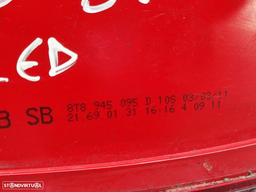 Farolim Tras Traseiro Esquerdo Original LED Audi A5 8T Sportback 5 Portas 8T8945095D 2008 - 2016 - 7