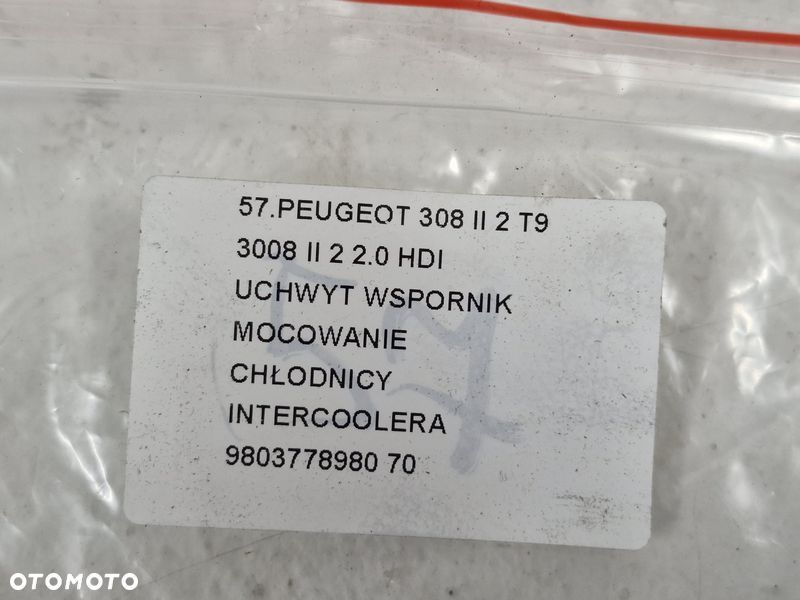PEUGEOT 308 II 2 T9 3008 II 2.0 HDI UCHWYT WSPORNIK MOCOWANIE CHŁODNICY INTERCOOLERA 9803778980 - 7