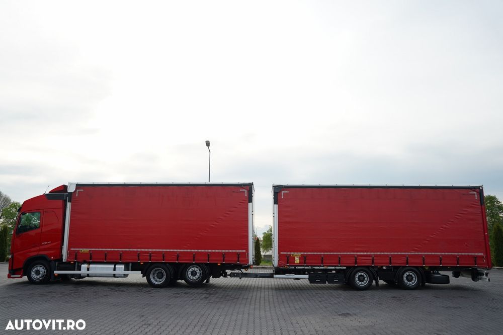 Volvo FH 460 / COMBINAȚIE TANDEM / 120 M3 / TRANSITION / I-SAVE / I-PARK COOL / DIRECȚIE CU RIDICARE AXLE / WIELTON / CORTINĂ ARMATĂ - 8