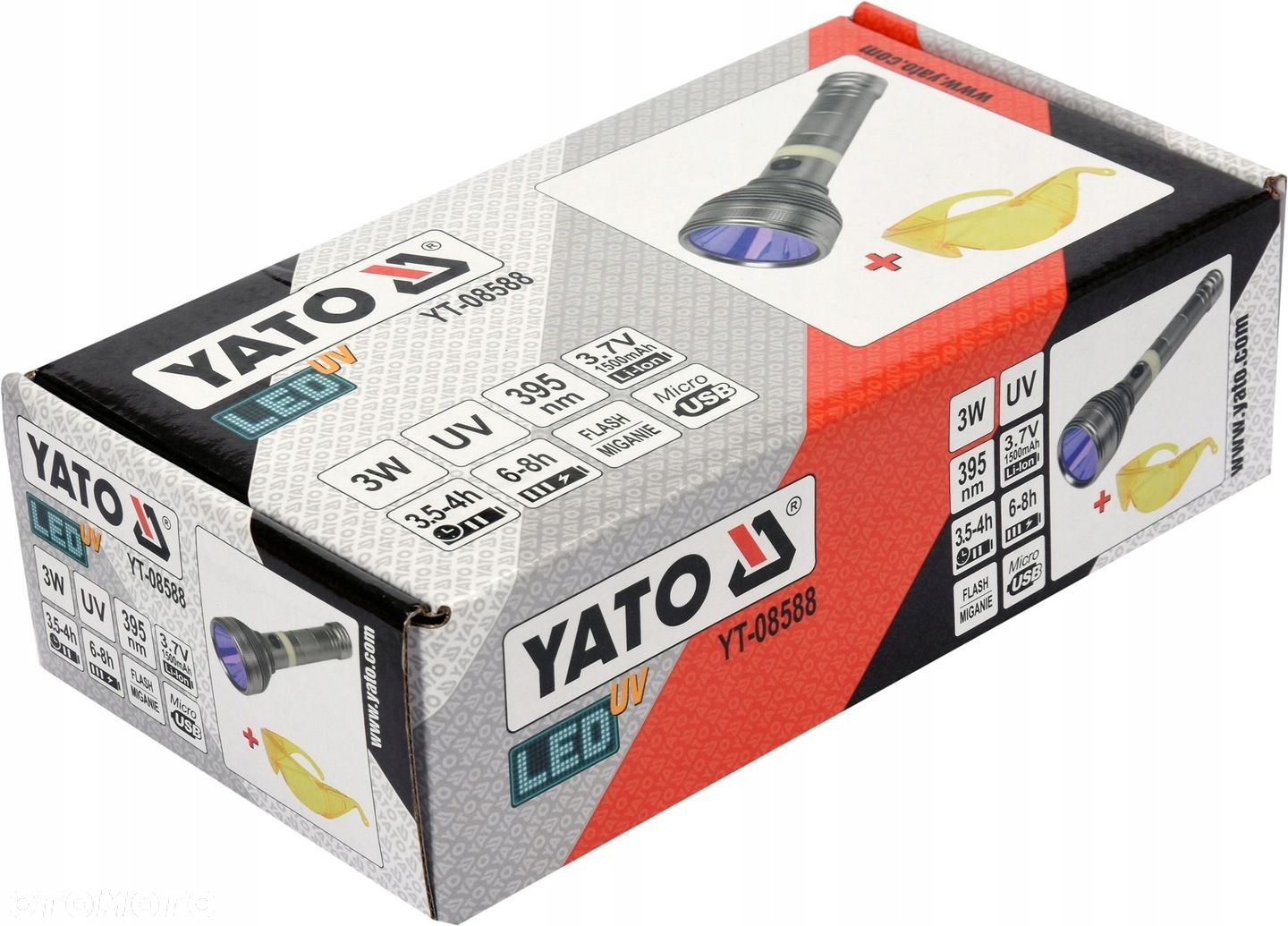ZESTAW PROFESJONALNY LATARKA UV LED  OKULARY TESTER KLIMATYZACJI YT-08588 - 6