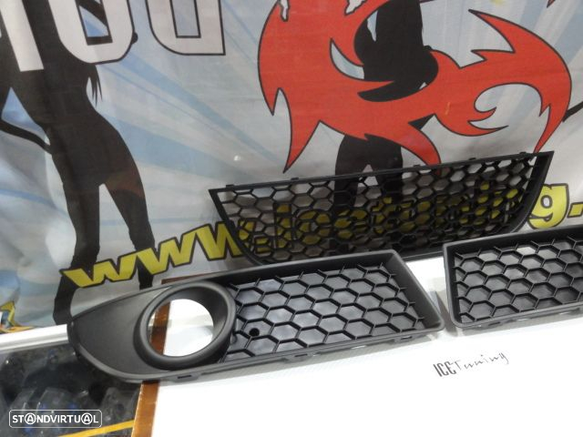 Kit 3 grelhas de para-choques vw polo 9N3 05-09 GTI LOOK abs (plastico) - 13