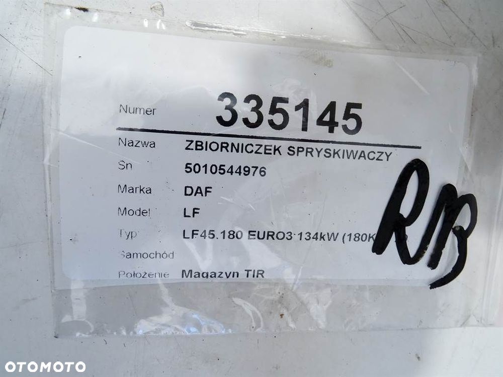 ZBIORNICZEK SPRYSKIWACZY - 75.00 PLN - DAF LF 45 2001 - 2022 FA 45.180 5010544976 - 5