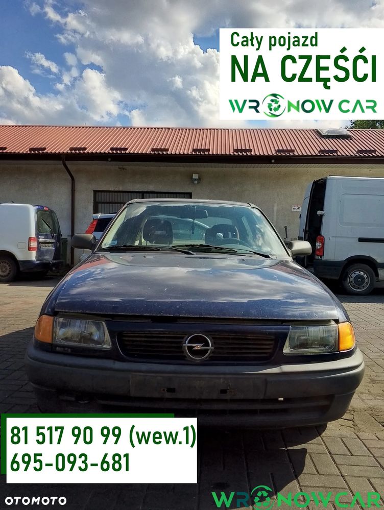 Opel Astra F (94-02r.) 1.6B 74KM. Silnik X16SZR Skrzynia F13 W374.Cały na części. GWARANCJA !!! Przód Tył Zestaw Komplet Drzwi Klapa Zderzak Błotnik Maska Grill Atrapa Szyba Pas Lampa Lusterko Boczki Fotel Kanapa Kokpit Deska Rozdzielcza Przełącznik Włącznik Sterownik Przewody Wiązka Instalacja Moduł Komputer Czujnik Listwa Pompa Alternator Wtryski Głowica Rozrusznik Kompresor Sprzęgło Dwumas Silnik Skrzynia ABS Klimatyzacji Paliwa Wspomagania Kolektor Turbina Przepustnica Zawór Chłodnica Koło Hak Belka Sanki Zawieszenie Mcpherson Półoś Amortyzator Wydech Tłumik Zacisk Most - 1