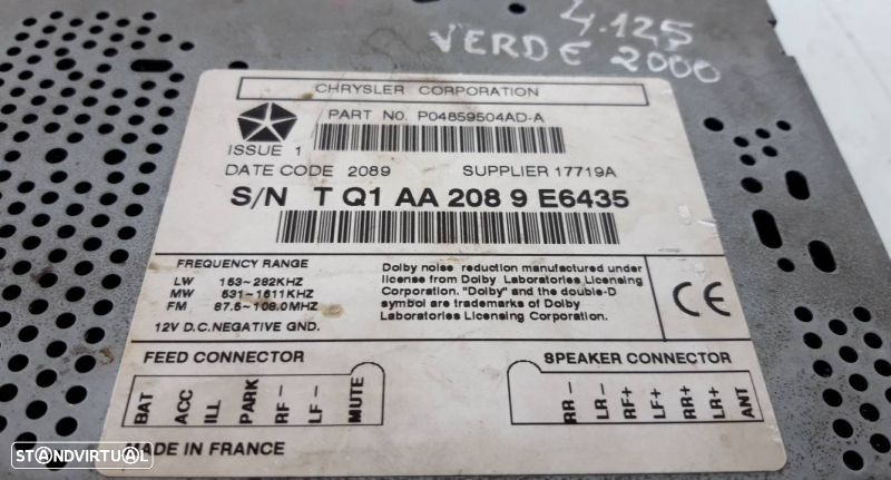 Auto Radio Cassete Chrysler Grand Voyager - 2