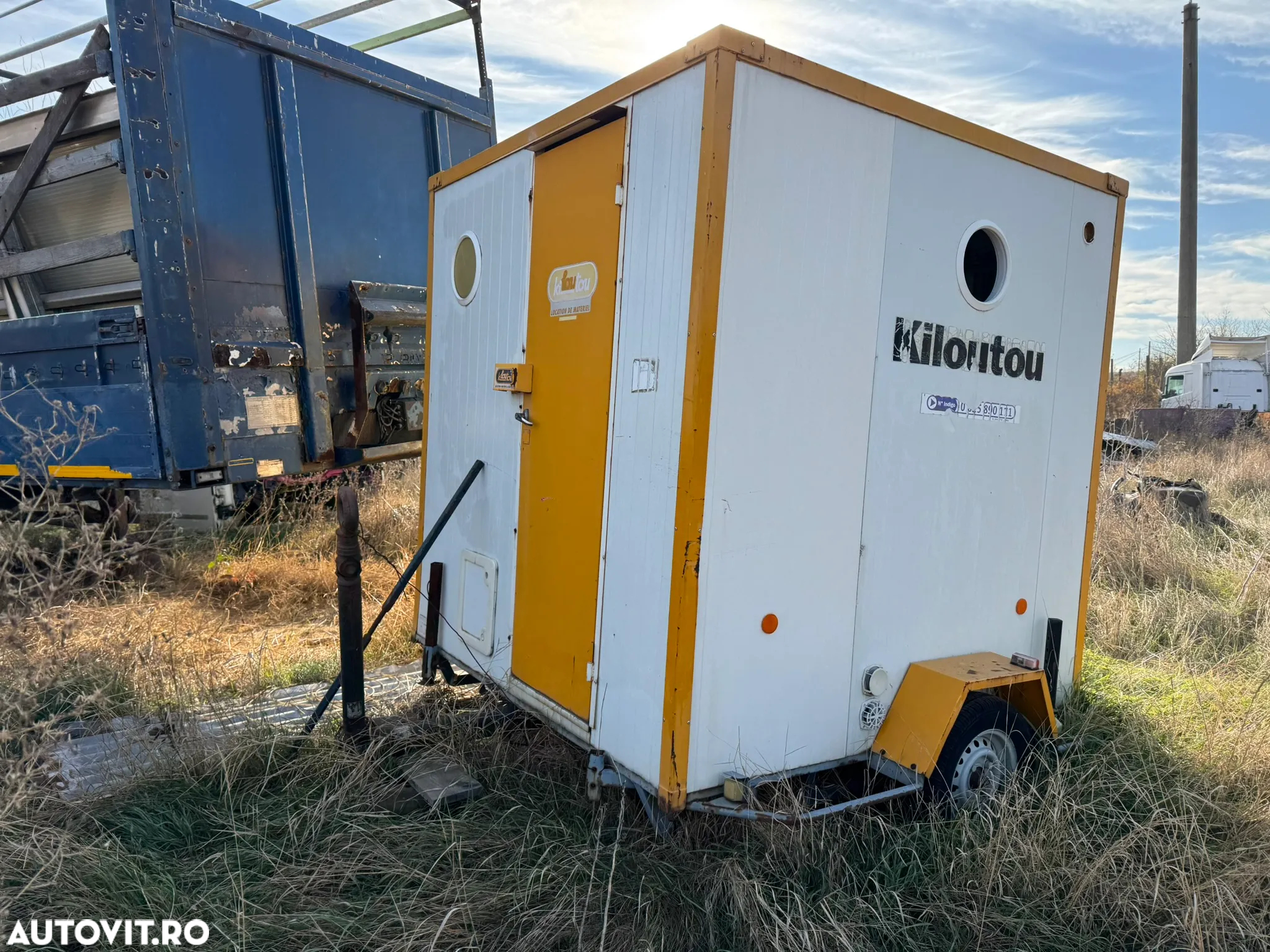 Remorca Container Vestiar / Depozit / Organizare Santier : 4 BUC : cu ACTE - 13