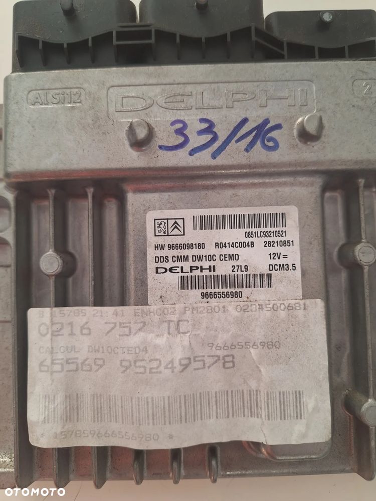 citroen peugeot / komputer  sterownik silnika  / 9666557180 / HW 9666098180   (33/16) - 4