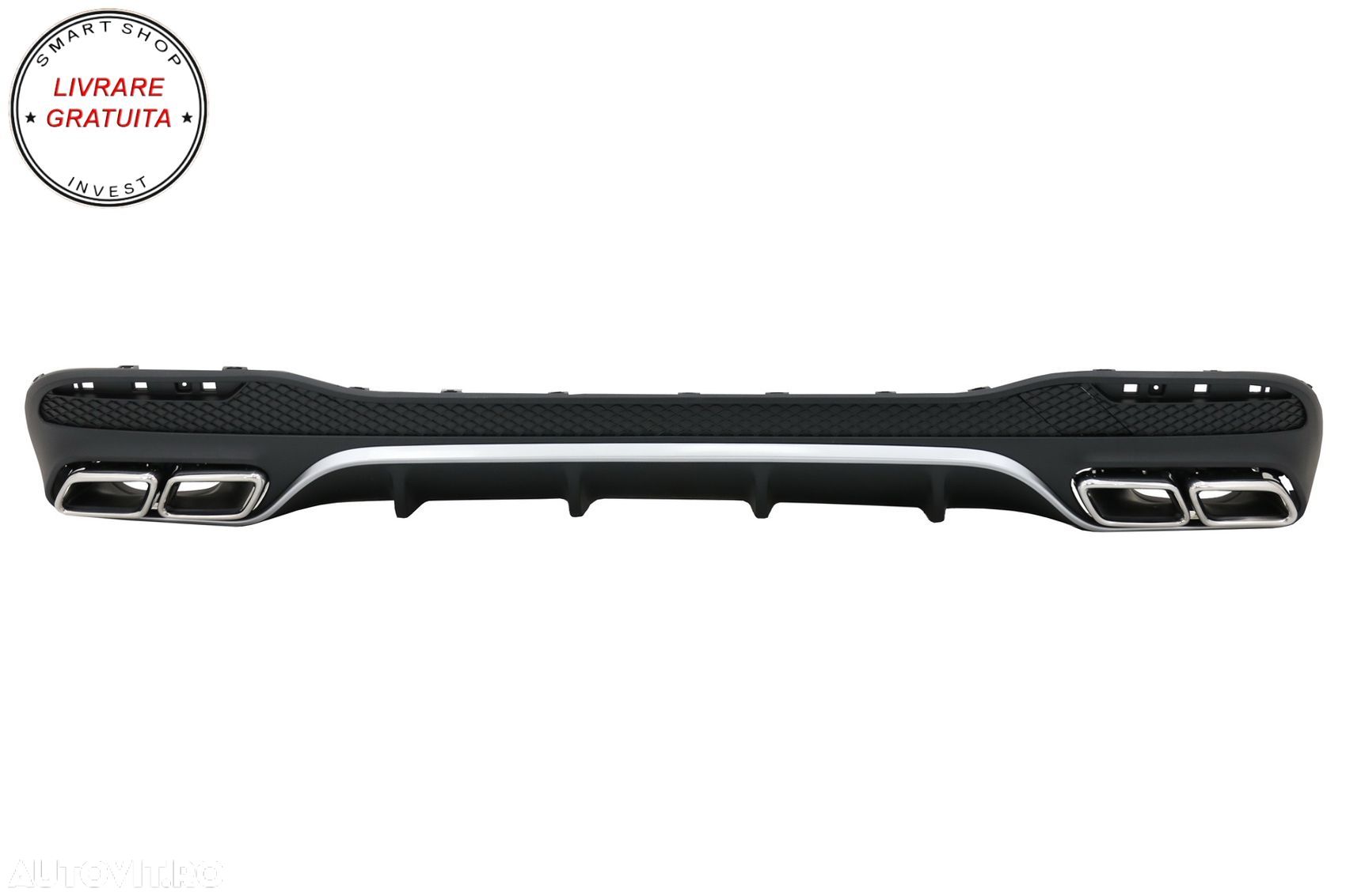 Difuzor Bara Spate cu Ornamente Evacuare Mercedes GLE W166 SUV Sport Line (2015-20- livrare gratuita - 1