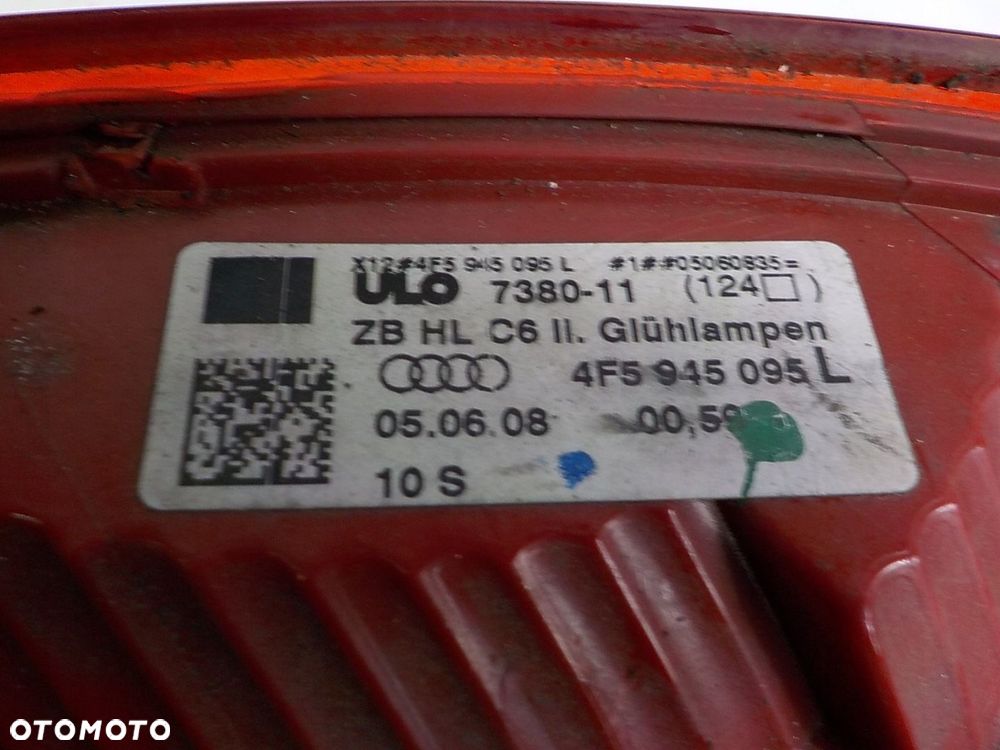 AUDI A6 C6 SEDAN LAMPA LEWA TYLNA LEWY TYŁ 4F5945095L - 3