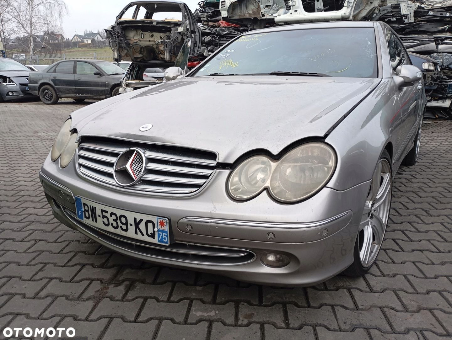 MERCEDES CLK C209 W209 A209 PRZÓD ZDERZAK BŁOTNIK MASKA LAMPA SREBRNY 723 - 1