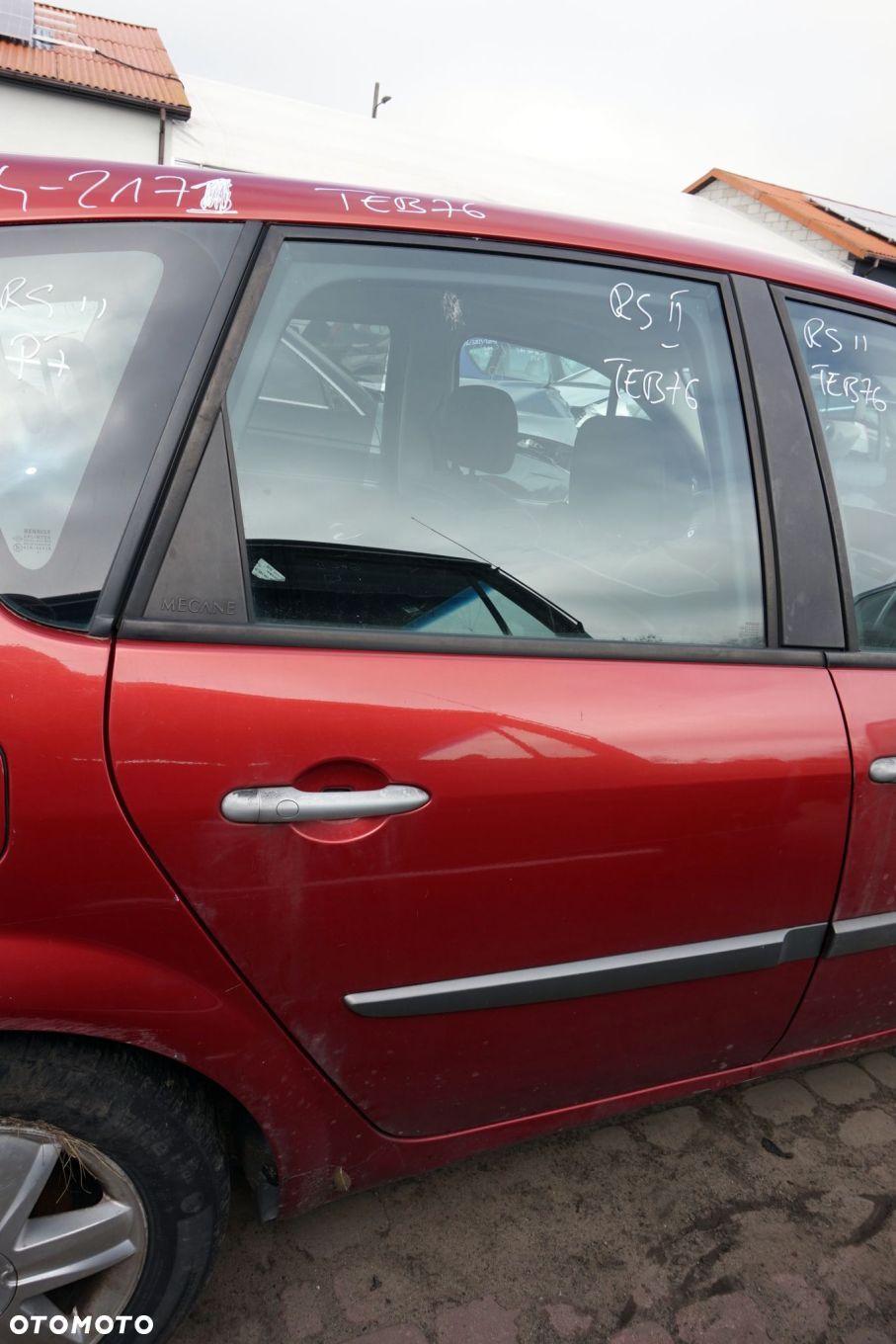 DRZWI TYLNE PRAWE SCENIC II PH1 TEB76  CZERWONY RENAULT 2004-2006 - 1