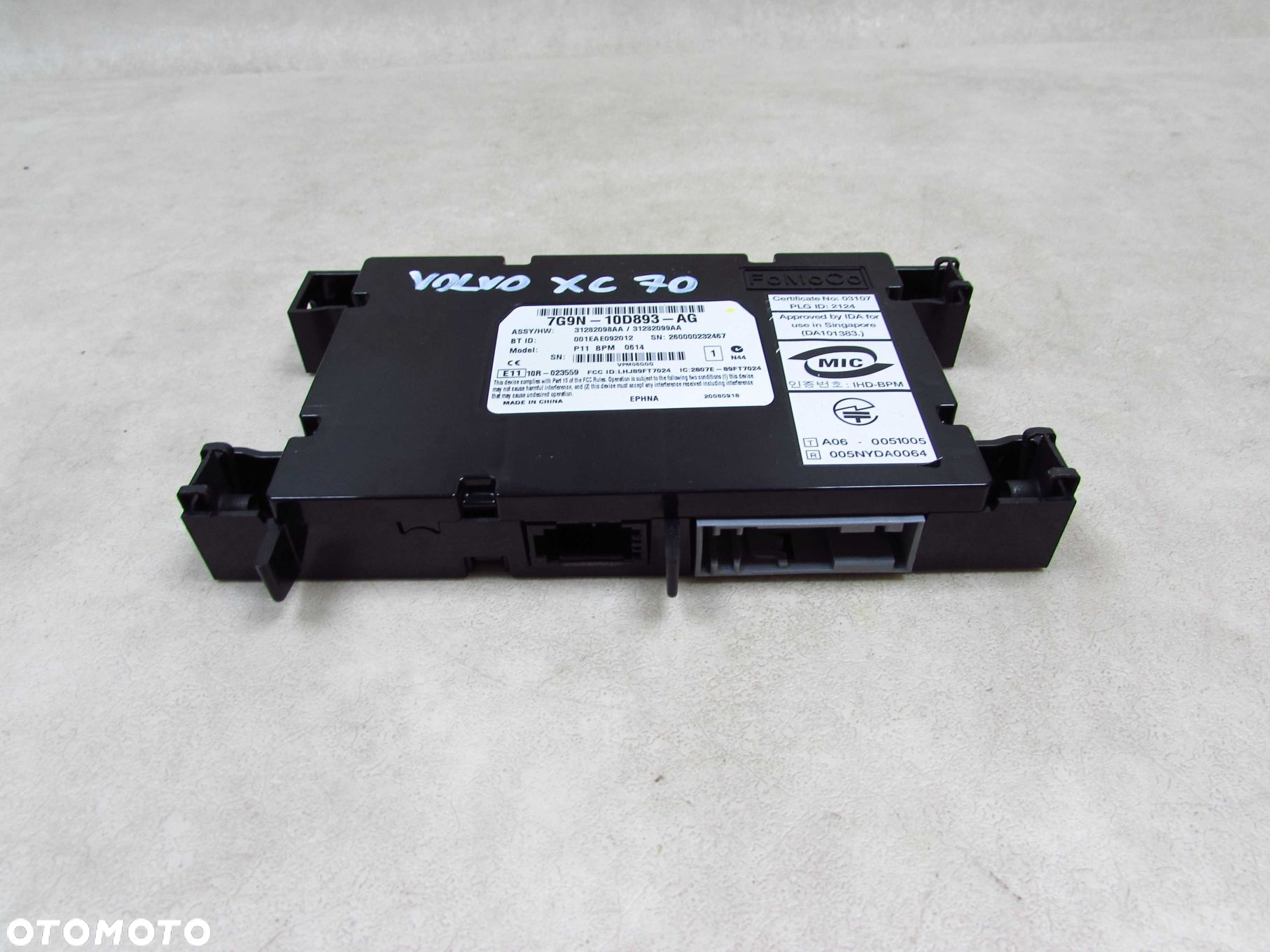 VOLVO S80 II V70 III XC 07-16 MODUL STEROWNIK BLUETOOTH 7G9N-10D893-AG 31282098AA - 2