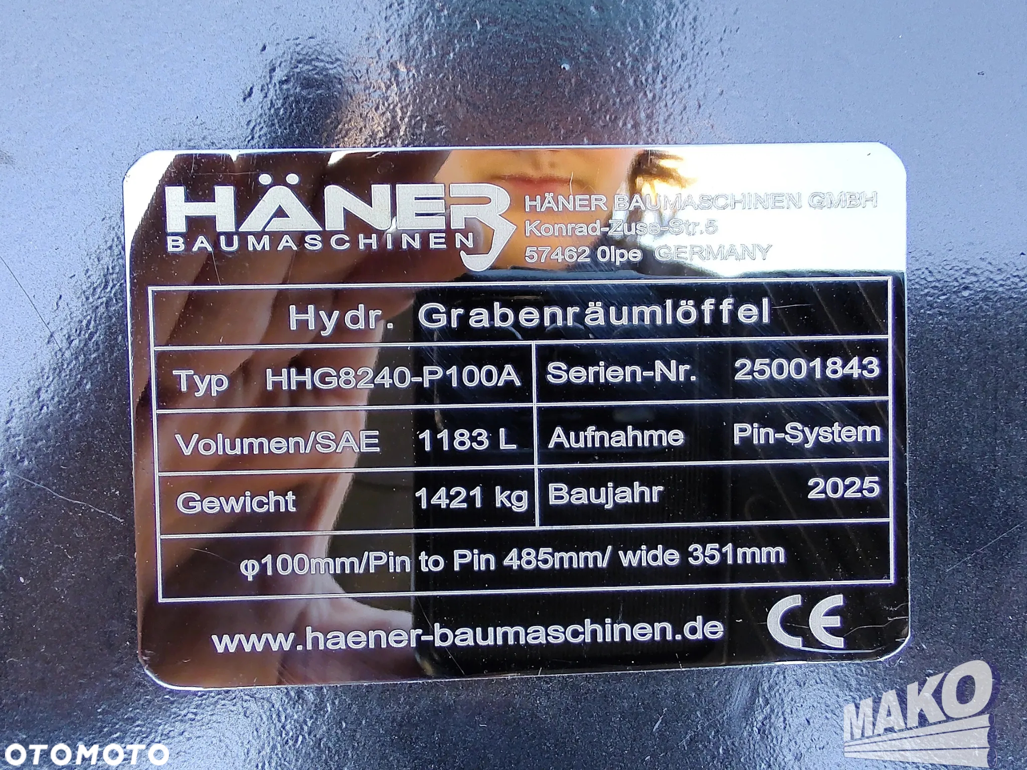 NOWA Łyżka skarpowa hydrauliczna Haner 236cm do koparki Miller fi 100 - 7