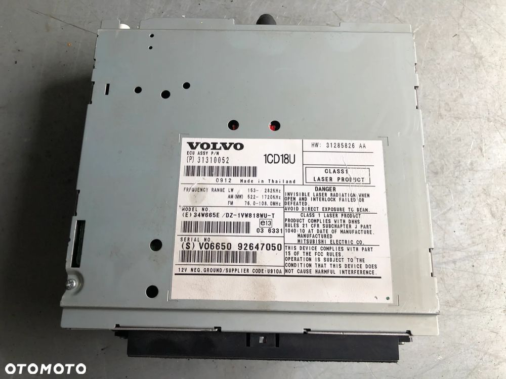 R-406 . Radioodtwarzacz Czytnik Płyt 31310052 Volvo S40 II V50 Lift - Wysyłka - 7