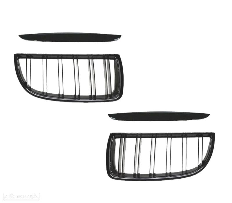 GRELHAS FRONTAIS BMW E90 E91 05-08 LOOK M4 PRETO BRILHANTE - 2